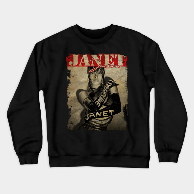 TEXTURE ART- JANET JACKSON 70S 3 Crewneck Sweatshirt by ZiziVintage